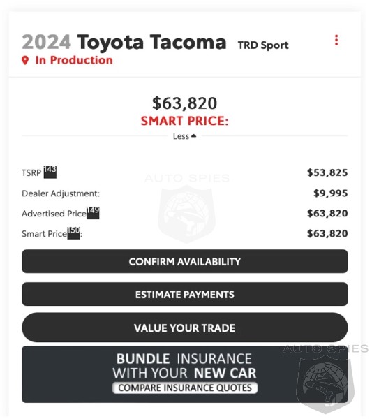 Dealership Continues To Screw Over Consumers With $10,000 Markups On The New Tacoma